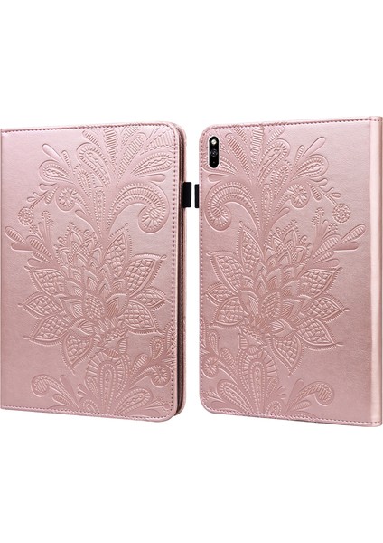 Huawei Matepad Pro 10.8 2021 / 2019 Için Dantel Çiçek Pu Kılıf Mor (Yurt Dışından)