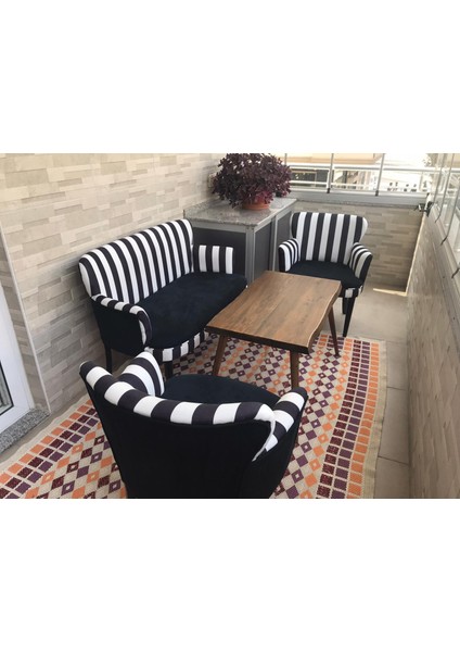 Çay Seti Koltuk Takımı Oturma Grubu Balkon Cafe Ofis 2+1+1