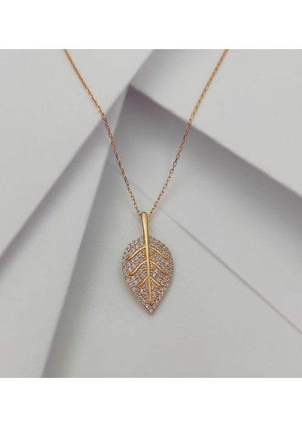 Yaprak 925 Ayar Gümüş Kolye