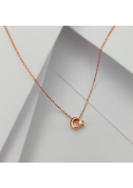 Ay Yıldız Minimal 925 Ayar Gümüş Kolye