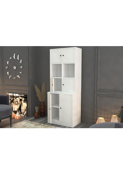Rafli Dolapli Vitrin Beyaz 65 cm VTR-1003-Ç modelleri