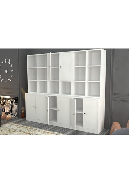Rafli Dolapli Vitrin Beyaz 196 cm VTR-1042-Ç modelleri