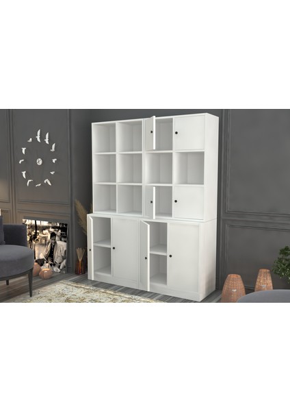 Rafli Dolapli Vitrin Beyaz 130 cm VTR-1024-Ç fiyatları