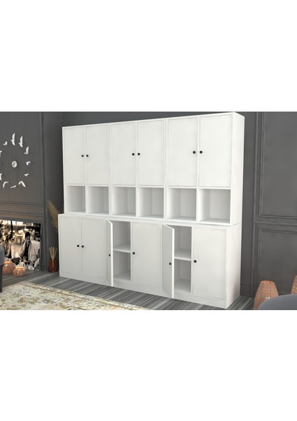 Rafli Dolapli Vitrin Beyaz 196 cm VTR-1050-Ç fiyatları