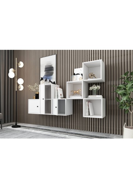 3 Kapakli Duvara Monte Ayaksiz Dresuar Beyaz 202 cm DRS-1015-Ç modelleri