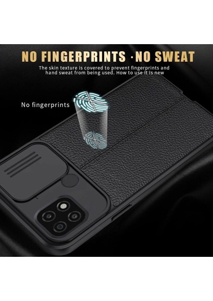 Xiaomi Redmi 9c Kılıf Kamera Sürgülü Deri Dokulu Mat Silikon Siyah modelleri