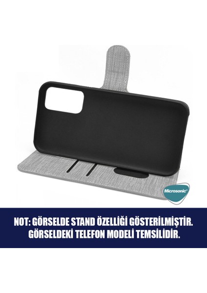 Xiaomi Redmi Note 10 Pro Max Kılıf Fabric Book Wallet Gri