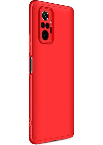 Xiaomi Redmi Note 10 Pro Max Kılıf Double Dip 360 Protective Kırmızı