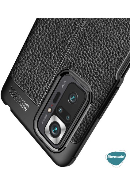 Xiaomi Redmi Note 10 Pro Max Kılıf Deri Dokulu Silikon Lacivert