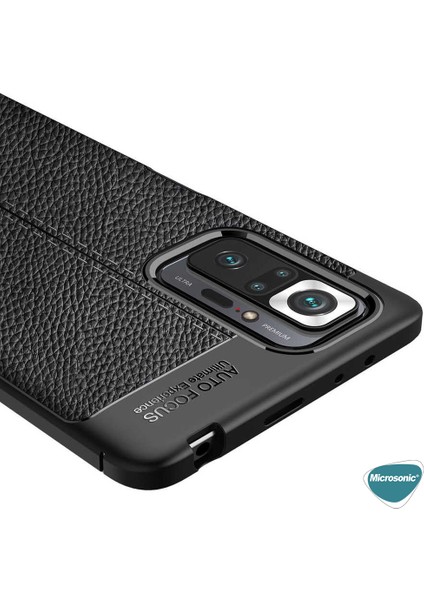Xiaomi Redmi Note 10 Pro Max Kılıf Deri Dokulu Silikon Lacivert
