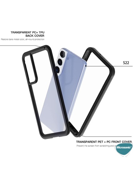 Samsung Galaxy S22 Kılıf Waterproof 360 Full Body Protective Siyah