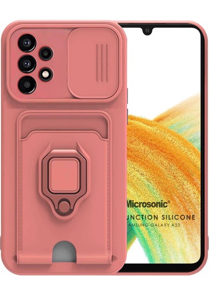 Samsung Galaxy A33 5g Kılıf Multifunction Silicone Pembe