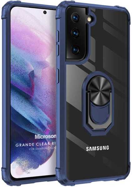 Samsung Galaxy S22 Plus Kılıf Grande Clear Ring Holder Lacivert