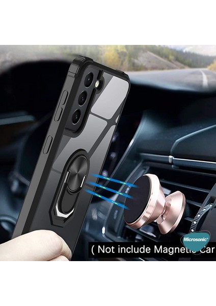 Samsung Galaxy S22 Kılıf Grande Clear Ring Holder Kırmızı
