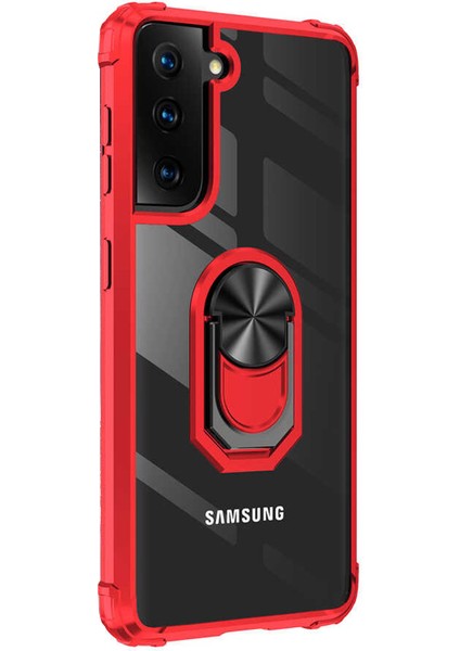 Samsung Galaxy S22 Plus Kılıf Grande Clear Ring Holder Kırmızı fiyatları