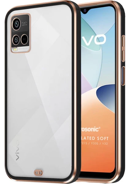 Vivo Y21S Kılıf Laser Plated Soft Siyah