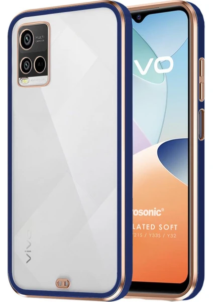 Vivo Y21S Kılıf Laser Plated Soft Lacivert