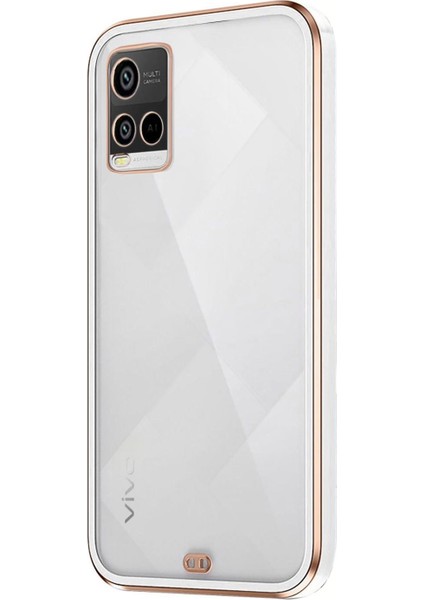 Vivo Y21S Kılıf Laser Plated Soft Beyaz