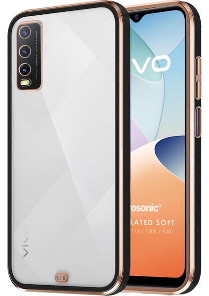 Vivo Y20 Kılıf Laser Plated Soft Siyah