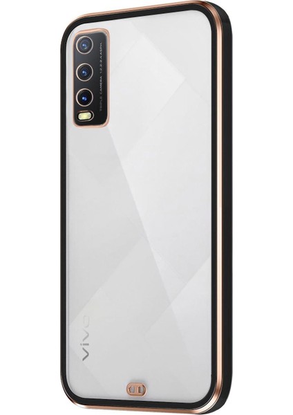 Vivo Y20 Kılıf Laser Plated Soft Siyah