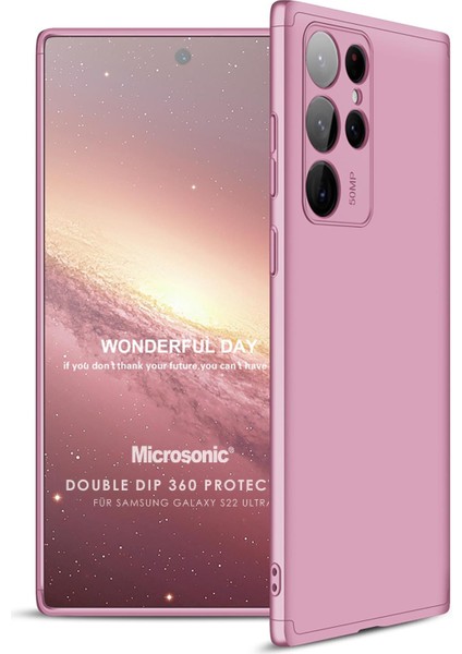 Samsung Galaxy S22 Ultra Kılıf Double Dip 360 Protective Rose Gold