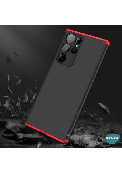 Samsung Galaxy S22 Ultra Kılıf Double Dip 360 Protective Kırmızı