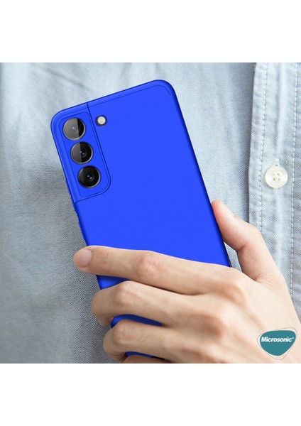 Samsung Galaxy S22 Kılıf Double Dip 360 Protective Siyah Mavi