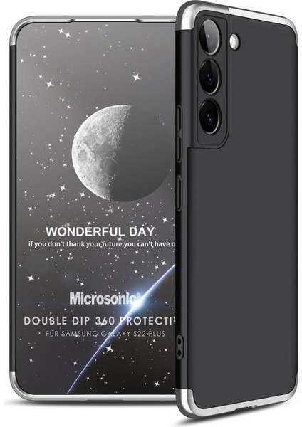 Samsung Galaxy S22 Plus Kılıf Double Dip 360 Protective Siyah Gri