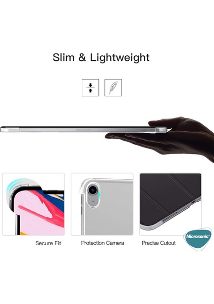 Apple iPad Air 5.nesil 2022 Kılıf (A2588-A2589-A2591) Slim Translucent Back Smart Cover Rose Gold