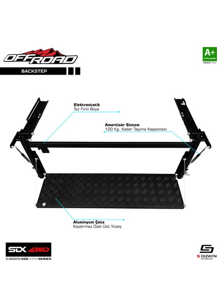 Sdx Off Road Pickup Kasa Basamağı Backstep Universal