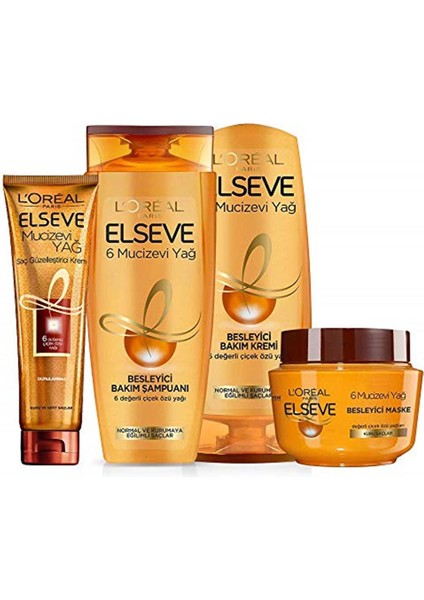 Elseve 6 Mucizevi Yağ Serisi 4'lü Saç Bakım Seti