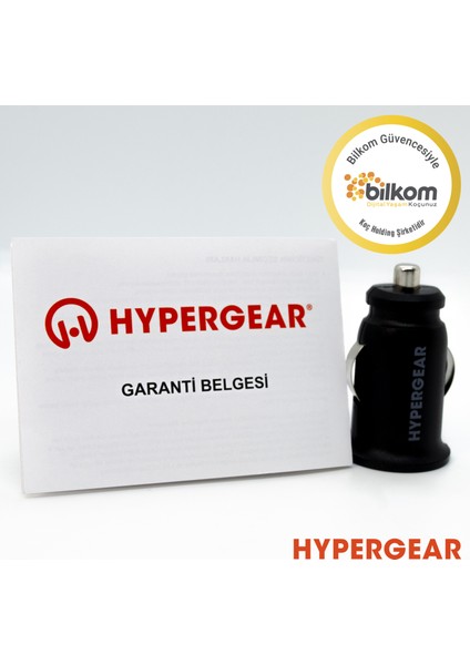 2.1A 2x Hızlı Araç Şarj Aleti Set Type-C Kablo Siyah
