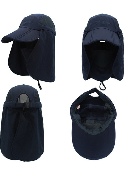 360 Derece Anti-Ultraviyole Güneş Şapkası Boyut Yetişkin Koyu Mavi (Yurt Dışından) fiyatları