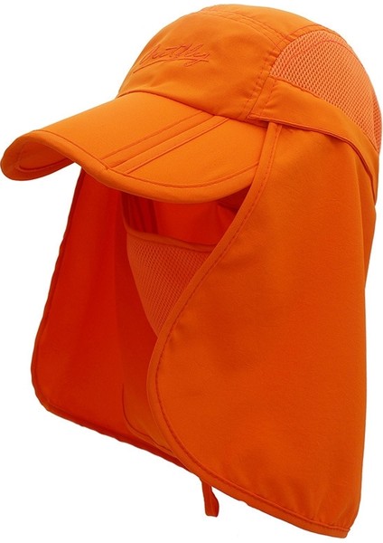 360 Derece Anti-Ultraviyole Güneş Şapkası Boyut Yetişkin Turuncu (Yurt Dışından)