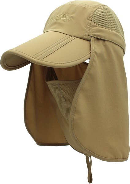 360 Derece Anti-Ultraviyole Güneş Şapkası Boyut Yetişkin Haki (Yurt Dışından)