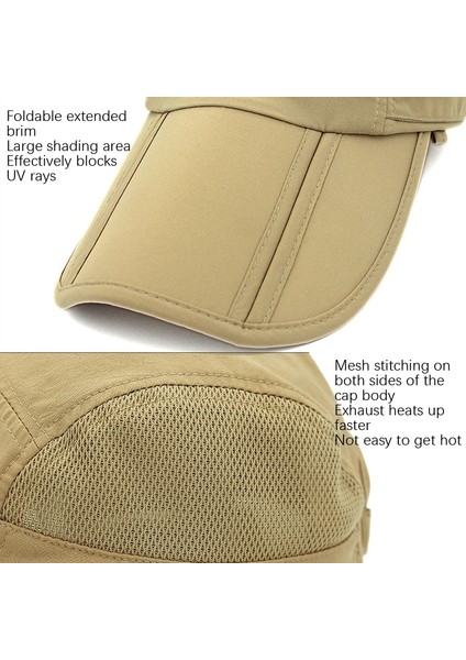 360 Derece Anti-Ultraviyole Güneş Şapkası Boyut Yetişkin Haki (Yurt Dışından) modelleri