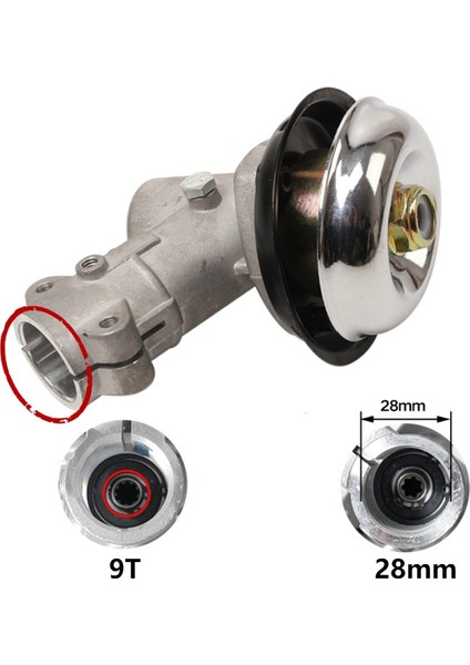 Motorlu Tırpan Dişli Grubu Rediktör 9 Diş 28MM Frezeli Tırpan Başlık Yedek Parça Aksesuar modelleri