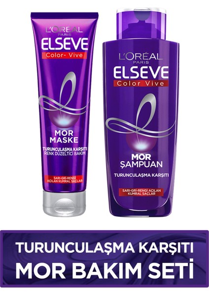 Turunculaşma Karşıtı Mor Saç Bakım Seti -Mor Şampuan 200ML + Renk Düzeltici Saç Maskesi 150ML