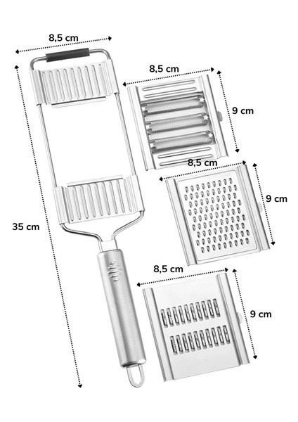 Ayarlanabilir 3 Farklı Başlıklı Tutmalı Sebze Dilimleyici Peynir Rendeleyici Aparat indirimleri
