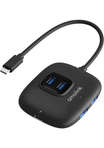 C Amalink AL-UC310 Taşınabilir 5gbps Tip-C-Usb 3.0 4 Bağlantı Noktası + Pd 3.0 Hub (Yurt Dışından)