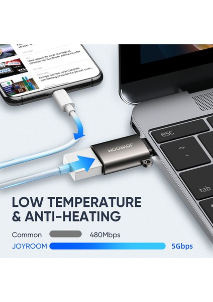 C Joyroom S-H151 Tip-C Erkek-Usb Kadın Adaptör Veri Iletim Şarj Dönüştürücü Konnektörü (Yurt Dışından)