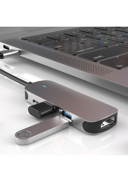 C Bewei 4'ü 1 Arada Type-C Hub Type-C-Usb3.0+Usb2.0+Hdmı+Tip-C Çok Function Hub (Yurt Dışından)