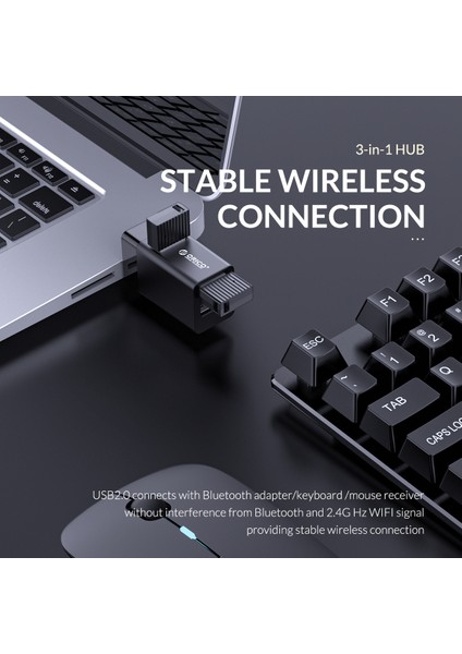 C Orıco MINI-U32-BP USB 3.0 Hub Mini USB 2.0 Splitter 3-Portlu Yüksek Hızlı Genişletilmiş Kablosuz USB Hub Masaüstü Dizüstü Bilgisayar-Siyah (Yurt Dışından)