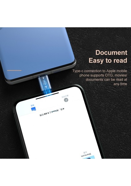 C Veri Iletimini Şarj Etmek Için Tip-C Erkek Ila Yıldırım Erkek Konnektörü Otg Adaptörü (Yurt Dışından)