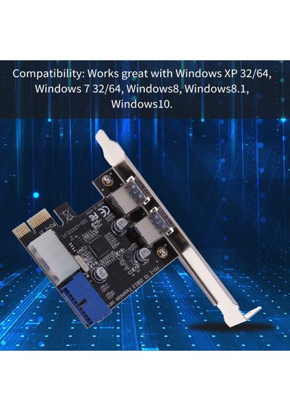 C USB 3.0 Pcı-E Genişletme Kartı 2 Bağlantı Noktası Usb3.0 Hub Dahili 20 Pimli USB 3-Pcı Pcı Express Adaptör Kartı (Yurt Dışından)