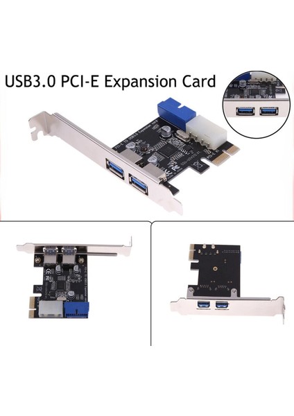 C USB 3.0 Pcı-E Genişletme Kartı 2 Bağlantı Noktası Usb3.0 Hub Dahili 20 Pimli USB 3-Pcı Pcı Express Adaptör Kartı (Yurt Dışından)