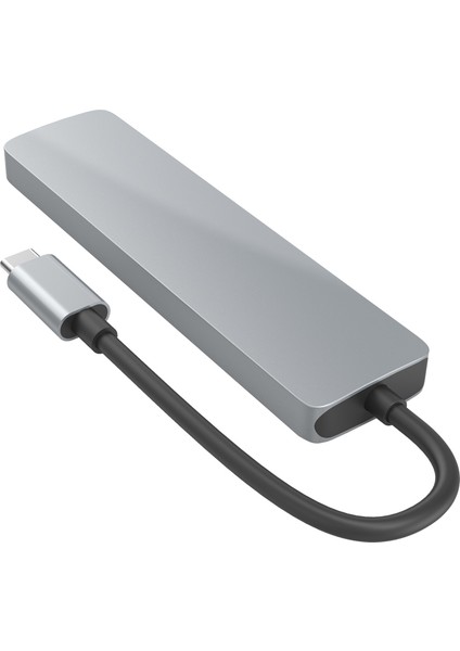 C Hc-13 Type-C Typ 6-In-1 Hub Splitter 4K HDMI Usb3.0/2.0 Tf Sd Kart Okuyucu Dizüstü Dizüstü Bağdaştırıcı Yerleştirme Istasyonu (Yurt Dışından)