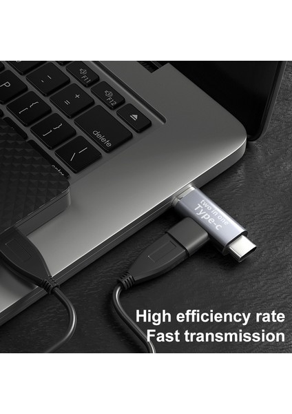 C Type-C Dişi Ila Yıldırım + Type-C Erkek 2'si 1 Arada Cep Telefonu Tablet Şarj Adaptörü (Yurt Dışından)
