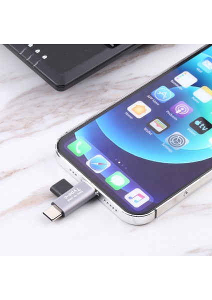 C Type-C Dişi Ila Yıldırım + Type-C Erkek 2'si 1 Arada Cep Telefonu Tablet Şarj Adaptörü (Yurt Dışından)