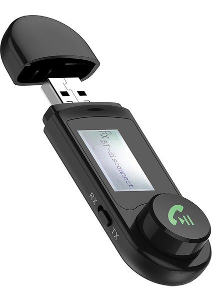 C B15 2-1 Arada LCD Ekran Bluetooth 5.0 Ses Alıcı Verici USB Kablosuz Adaptör (Yurt Dışından)